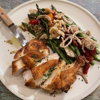 Terra Kitchen - Herb Chicken with Grilled Asparagus - New American Near Me - Redmond, Oregon Terra Kitchen - Herb Chicken with Grilled Asparagus - New American Near Me - Redmond, Oregon