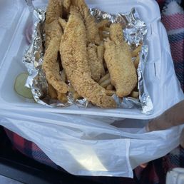 The fish platter, which had coleslaw on the plate after I asked him not to The fish platter, which had coleslaw on the plate after I asked him not to