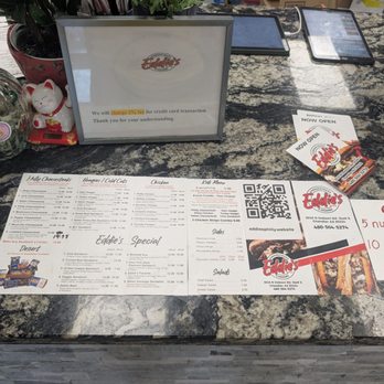 Eddies Philly & Hoagies - Menu at the counter. - Sandwiches Near Me - Chandler, Arizona