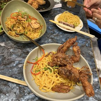 Chao - Pasta with softshell crab and seafood fried rice - Asian Fusion Near Me - Honolulu, Hawaii