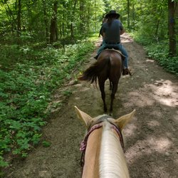Double J Stables and Horseman's Campground - We were following Squirt, a very friendly lil' filly.