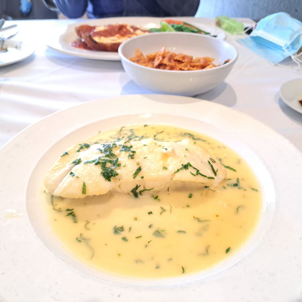 Barolo Cafe - Seabass piccata with lemon, capers, and white wine sauce - Italian Near Me - Tustin, California