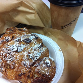 Emjays Coffee - almond croissant and takeaway coffee - Coffee & Tea Near Me - Brisbane, QLD