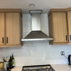 Rift white oak skinny shaker design, cabinets are a full overlay and custom made