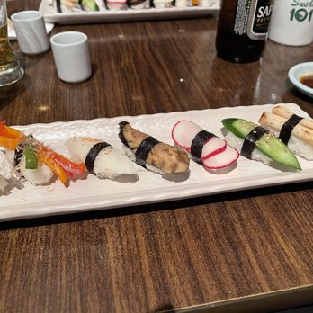 Sushi 101 - red radish, cucumber, enoki mushroom, eggplant, bell pepper, daikon radish, mountain potato - Sushi Bars Near Me - North Hollywood, California