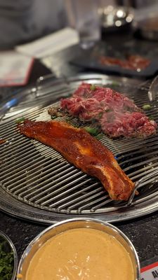 Honey Pig Hot Pot + Korean BBQ by null