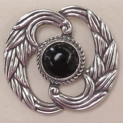 Seaside Art Gallery - Los Castillo, sterling & black onyx pin