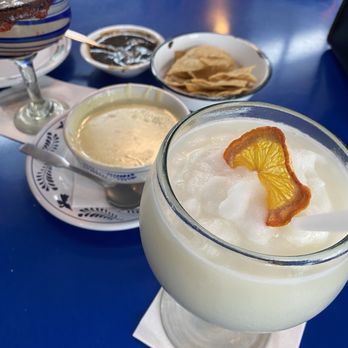 La Gloria - Brooks - Frozen Pina colada & a house margarita on the rocks with our queso & chips !! - Mexican Near Me - San Antonio, Texas La Gloria - Brooks - Frozen Pina colada & a house margarita on the rocks with our queso & chips !! - Mexican Near Me - San Antonio, Texas