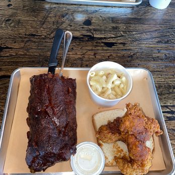 The Cookshack - Rib & tender combo with Mac & cheese. Ribs 3.8/5, tenders 4.5/5, Mac & Cheese 2.8/5 - Chicken Shop Near Me - Houston, Texas The Cookshack - Rib & tender combo with Mac & cheese. Ribs 3.8/5, tenders 4.5/5, Mac & Cheese 2.8/5 - Chicken Shop Near Me - Houston, Texas