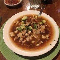 Hacienda Tizapan - A customers delicious dinner of tortilla soup. Yum