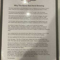 Red Hand Brewing - What's in a name?