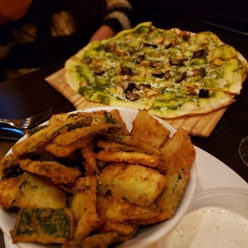 Olive Pit Grill - Brea - Zucchini chips with dip and chicken pesto sauce - Greek Near Me - Brea, California Olive Pit Grill - Brea - Zucchini chips with dip and chicken pesto sauce - Greek Near Me - Brea, California