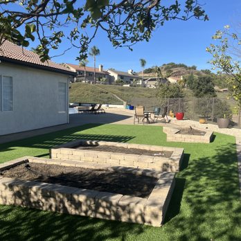 LMX Builders - Raised Garden Beds and Artificial Turf in the Side Yard - General Contractors Near Me - Irvine, California