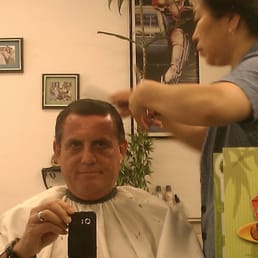 Kim cuts my hair. Kim cuts my hair.