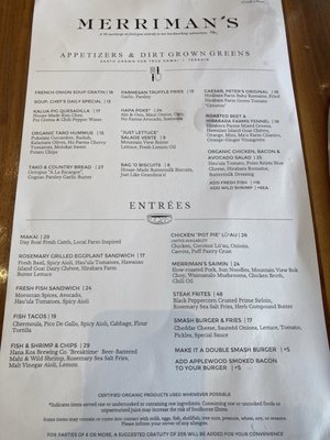 Menu photo 7 Merriman's Honolulu Honolulu, HI Menu photo 7 Merriman's Honolulu Honolulu, HI