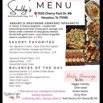Shelbys Kitchen & Katering - Their To-go flyer. - Caterers Near Me