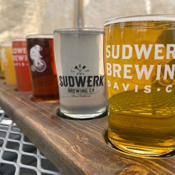 Sudwerk Brewing Co - a row of beer glasses - Breweries Near Me - Davis, California Sudwerk Brewing Co - a row of beer glasses - Breweries Near Me - Davis, California