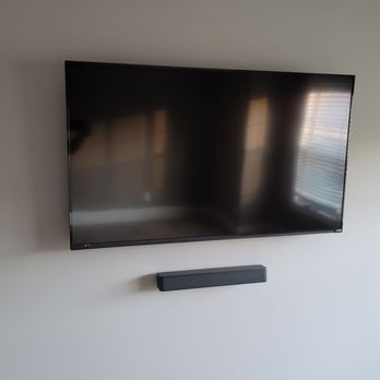 Hide Ur Wires - Corey and Shanell had to center this 60 inch t.v. before mounting it and my sound bar to perfection. - TV Mounting Near Me