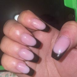 LA Nails - What I wanted was the deep French. Instead I got the ugly shaped black nails. Didn't even clean the cuticles. And pushed my hands away
