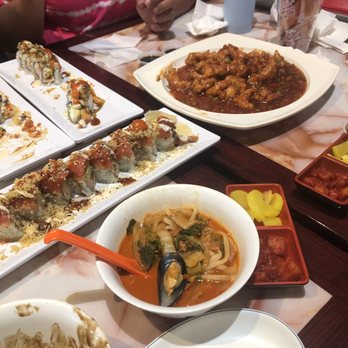 Sushi Spot - Our set up with food from the Korean Restaurant right behind for family style dining. - Poke Near Me - Plano, Texas Sushi Spot - Our set up with food from the Korean Restaurant right behind for family style dining. - Poke Near Me - Plano, Texas