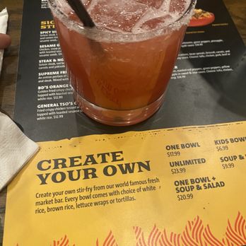 BD's Mongolian Grill - a drink in a glass - Mongolian Near Me - Beavercreek, Ohio