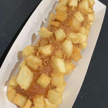 Orange Tokki - Potato Beef Hot Dog; IG: @katzlundell - Korean Near Me - Torrance, California