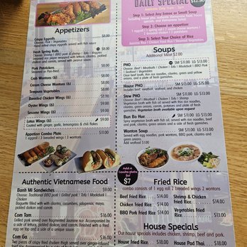 Lotus Restaurant - Menu 8/25 - Vietnamese Near Me - Minneapolis, Minnesota