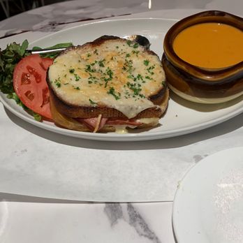 La Petite Auberge - Croque Monsieur w tomato soup - French Near Me - Fredericksburg, Virginia