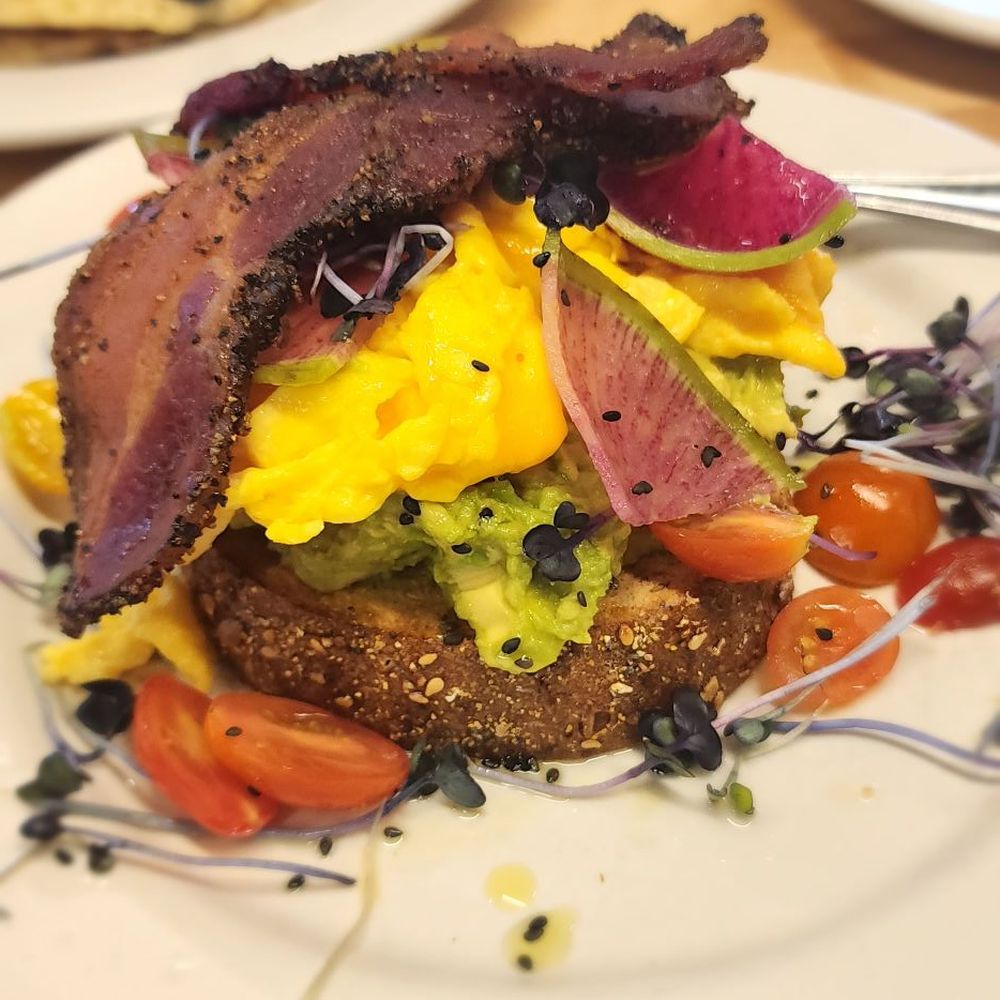 Matt's Big Breakfast Gilbert - Avocado Toast with scrambled eggs and bacon! - Breakfast & Brunch Near Me - Gilbert, Arizona Matt's Big Breakfast Gilbert - Avocado Toast with scrambled eggs and bacon! - Breakfast & Brunch Near Me - Gilbert, Arizona