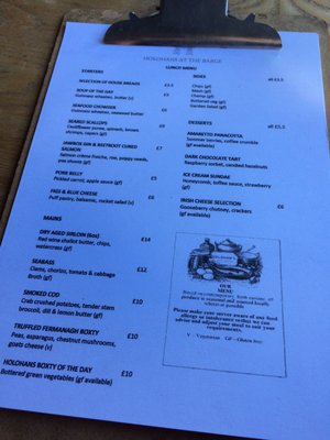 Menu photo 2 Holohans at the Barge Belfast, BFS