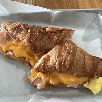 Grounded Coffee Cafe - Croissant with cheddar and ham. So delicious!! - Breakfast & Brunch Near Me - Jefferson, Louisiana
