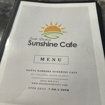 SB Sunshine Cafe - Menu - Breakfast & Brunch Near Me - Goleta, California SB Sunshine Cafe - Menu - Breakfast & Brunch Near Me - Goleta, California