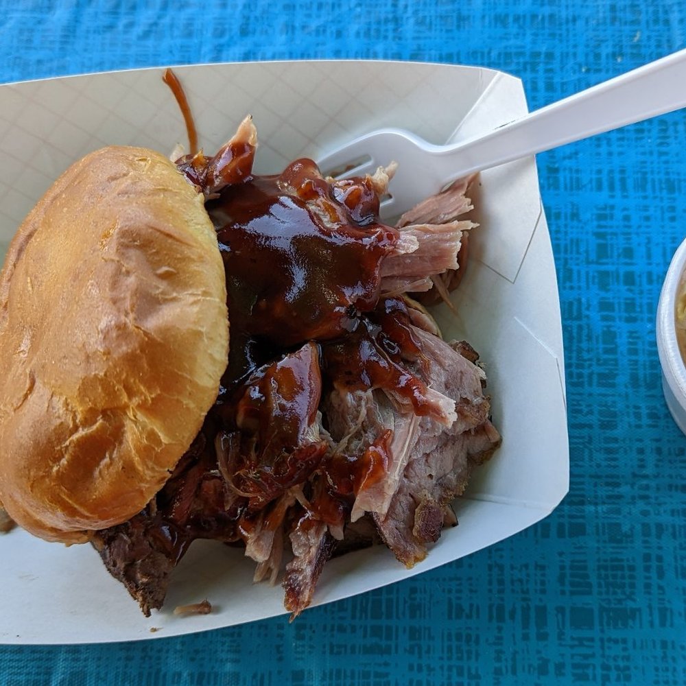 C&M Concessions - Pulled pork sandwich with slaw on the side - Barbeque Near Me - Rouses Point, New York C&M Concessions - Pulled pork sandwich with slaw on the side - Barbeque Near Me - Rouses Point, New York
