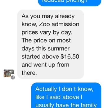 Indianapolis Zoo - Zoo prices vary by day, so call ahead to see what the days rates are. - Zoos Near Me - Indianapolis, Indiana Indianapolis Zoo - Zoo prices vary by day, so call ahead to see what the days rates are. - Zoos Near Me - Indianapolis, Indiana