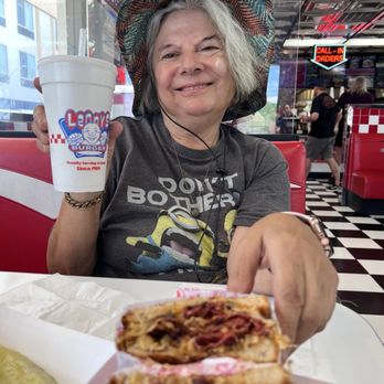 Lennys Burger - Diana, enjoying Ruben, & drink - Burgers Near Me - Phoenix, Arizona Lennys Burger - Diana, enjoying Ruben, & drink - Burgers Near Me - Phoenix, Arizona