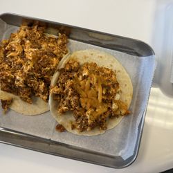 Chorizo egg and cheese tacos