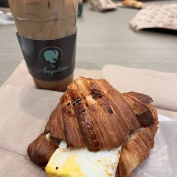 Angelina Bakery Times Square NYC - Sausage, Egg & Cheese on Croissant - Bakeries Near Me - New York, New York