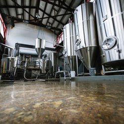 Foundation Restoration - Brewery floor at Wander Brewing.