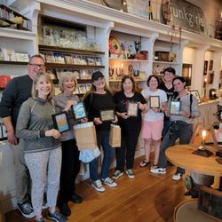 Junk Girls - Happy group of Monoprinting students.