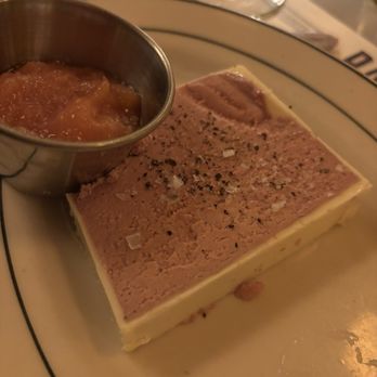 Pastis - Foie gras! So good! Loved this dish! Served with toasted brioche. Bad lighting doesn't help show off the food. - French Near Me - New York, New York Pastis - Foie gras! So good! Loved this dish! Served with toasted brioche. Bad lighting doesn't help show off the food. - French Near Me - New York, New York