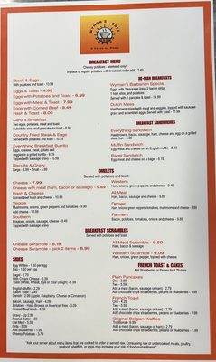 Menu photo 2 Wyman's Cafe Portage, MI