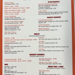 Wyman's Cafe - Breakfast Menu