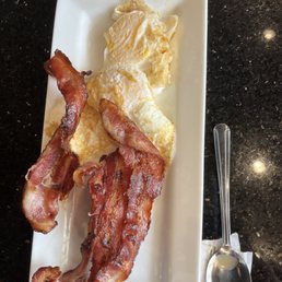 Over medium eggs w bacon Over medium eggs w bacon