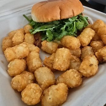 Butter Cafe and Bakery - Breakfast sandwich (bacon) with tater tots. I think this was on Hawaiian Bread - Coffee & Tea Near Me - San Dimas, California Butter Cafe and Bakery - Breakfast sandwich (bacon) with tater tots. I think this was on Hawaiian Bread - Coffee & Tea Near Me - San Dimas, California
