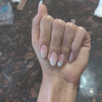 Edgy Nails & Spa - Pink and white ombre Dip with tip. - Nail Salons Near Me - Riverside, California Edgy Nails & Spa - Pink and white ombre Dip with tip. - Nail Salons Near Me - Riverside, California