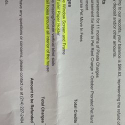 Real Property Management Legend - The invoice from my deposit