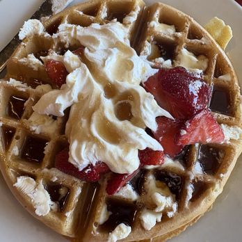 The Egg Bistro - Belgian Waffle with Strawberry and Whipped Cream - Breakfast & Brunch Near Me - Virginia Beach, Virginia The Egg Bistro - Belgian Waffle with Strawberry and Whipped Cream - Breakfast & Brunch Near Me - Virginia Beach, Virginia