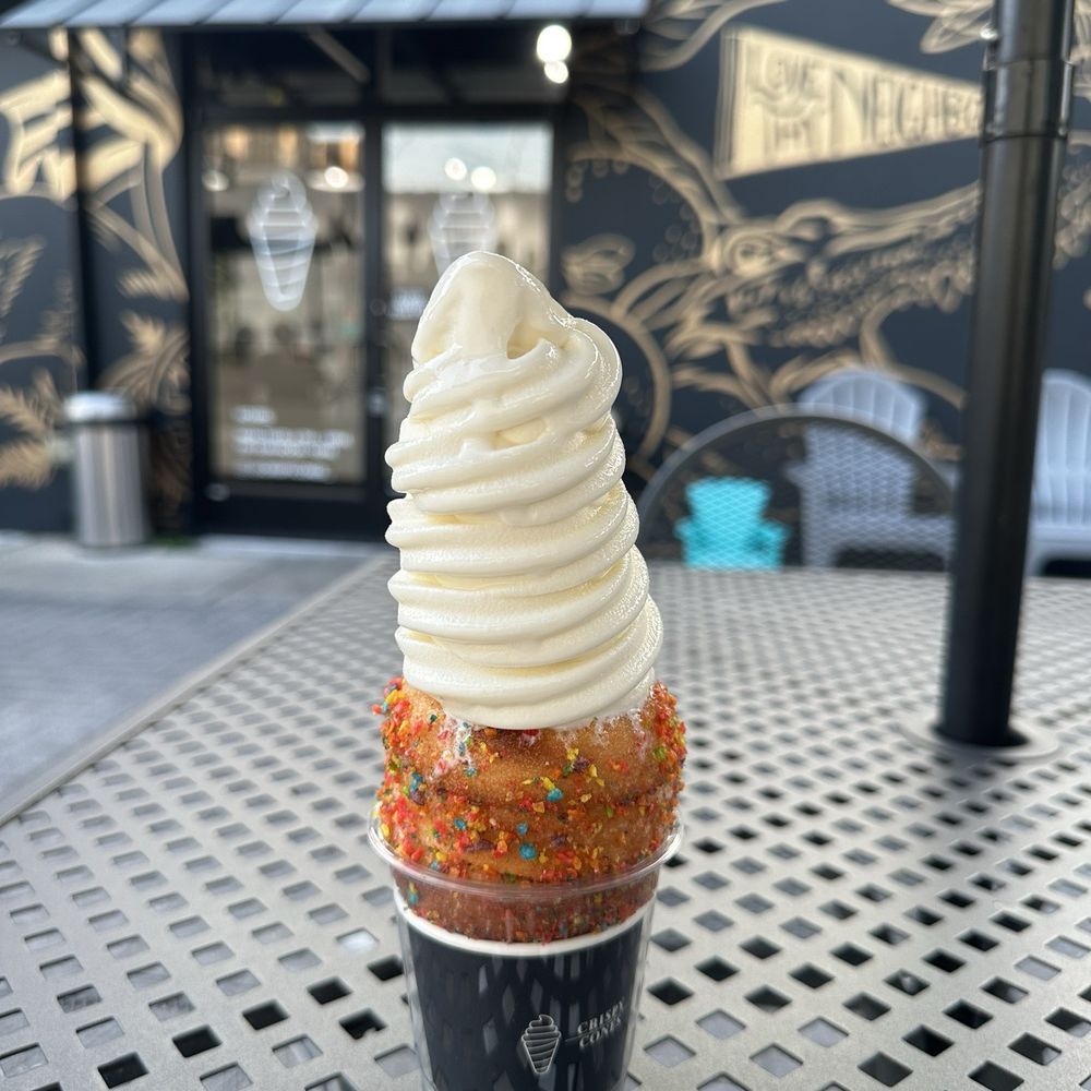 Crispy Cones - Fruity Pebble cone - Ice Cream & Frozen Yogurt Near Me - Orlando, Florida Crispy Cones - Fruity Pebble cone - Ice Cream & Frozen Yogurt Near Me - Orlando, Florida