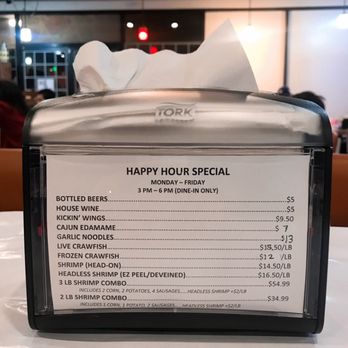 The Kickin' Crab - Menu (Happy Hour Special) - Cajun/Creole Near Me - Westminster, California