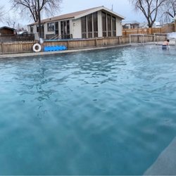 Mundo Hot Springs - Pano of the beautiful and clean pool area.
